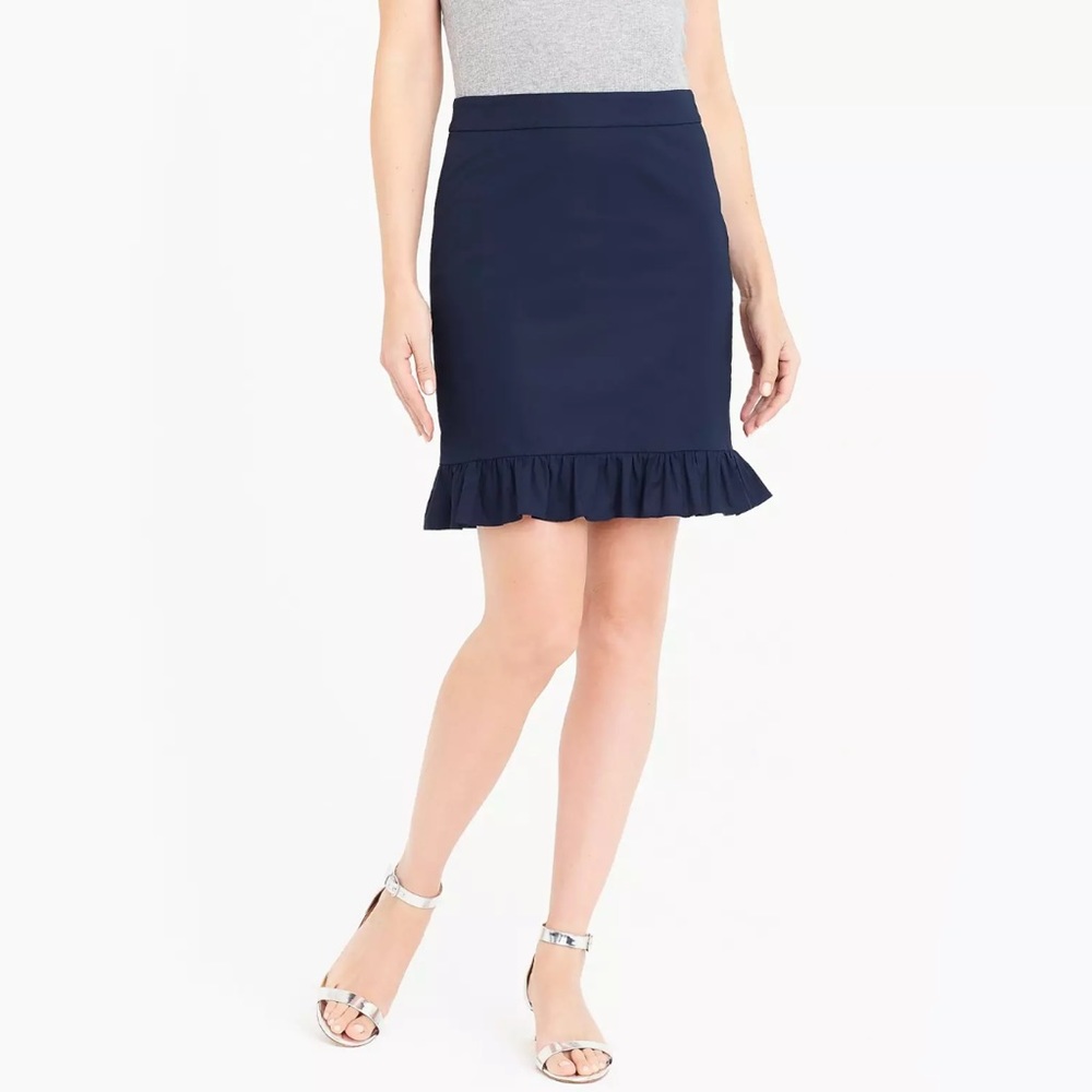 J.Crew Factory Ruffle Mini Navy Blue